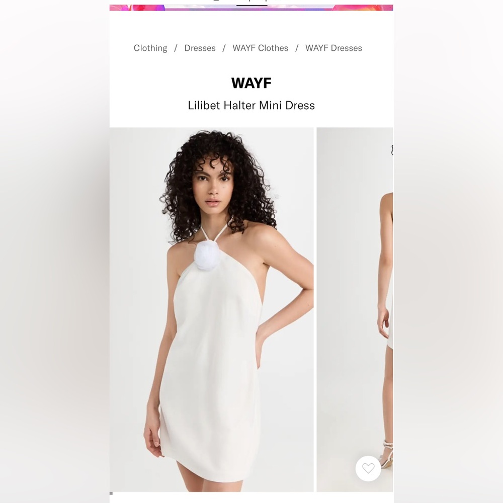 WAYF white mini dress size Large. Worn once